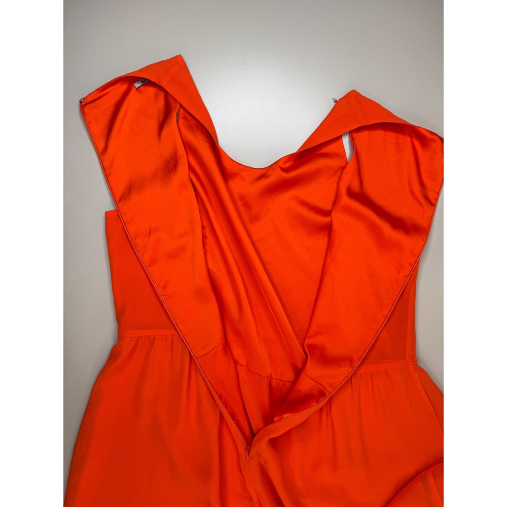 Gianni Bini Maxi Dress Womens L Orange Sleeveless Chiffon Side Slit Formal - Picture 12 of 16